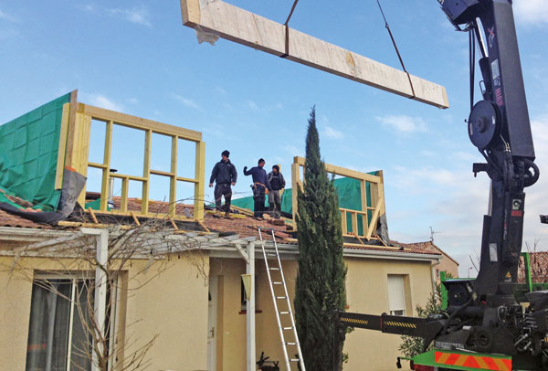 chantier surélévation à Merville