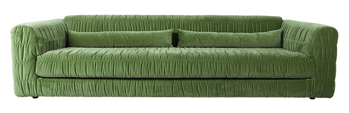 canapé vert rétro