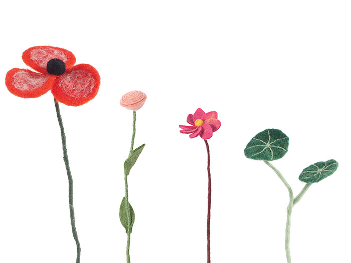 fleurs en laine